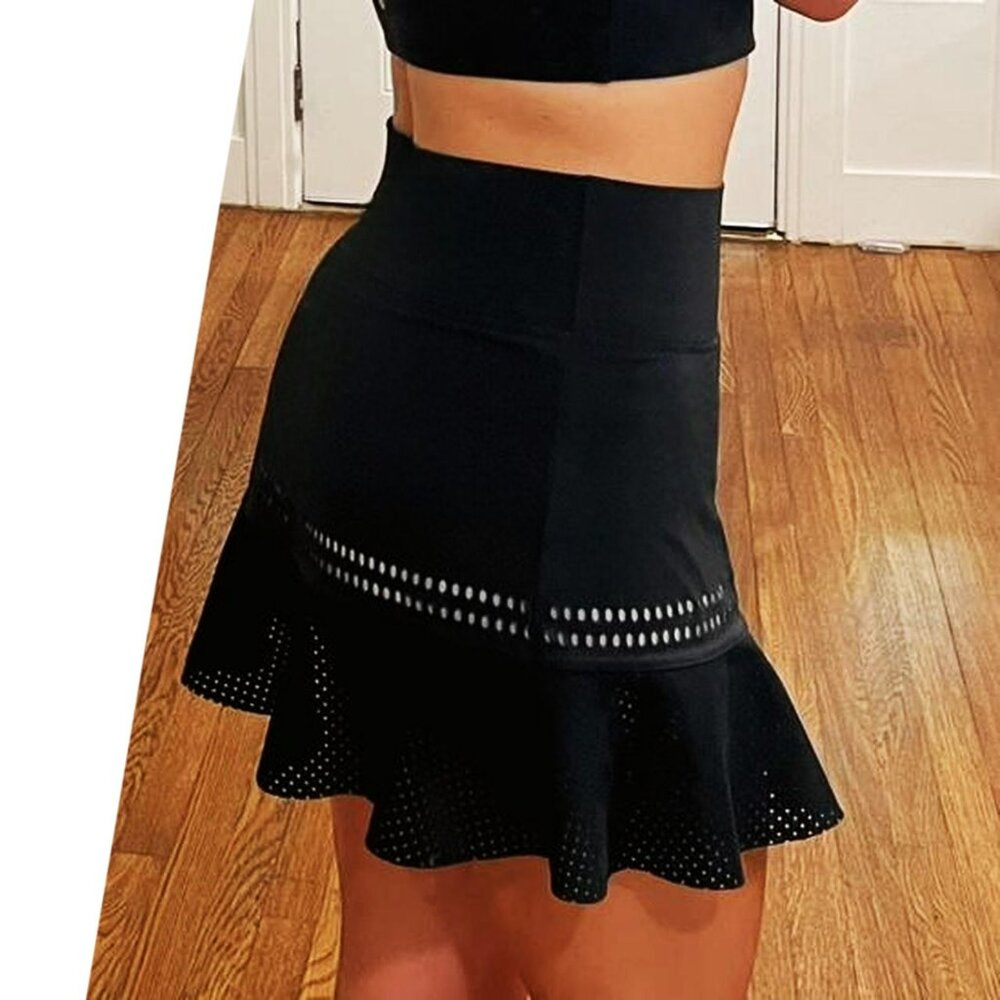 NWT Adidas Stella McCartney Tennis Skirt Skort Black w/ shorts M Medium - Picture 7 of 8